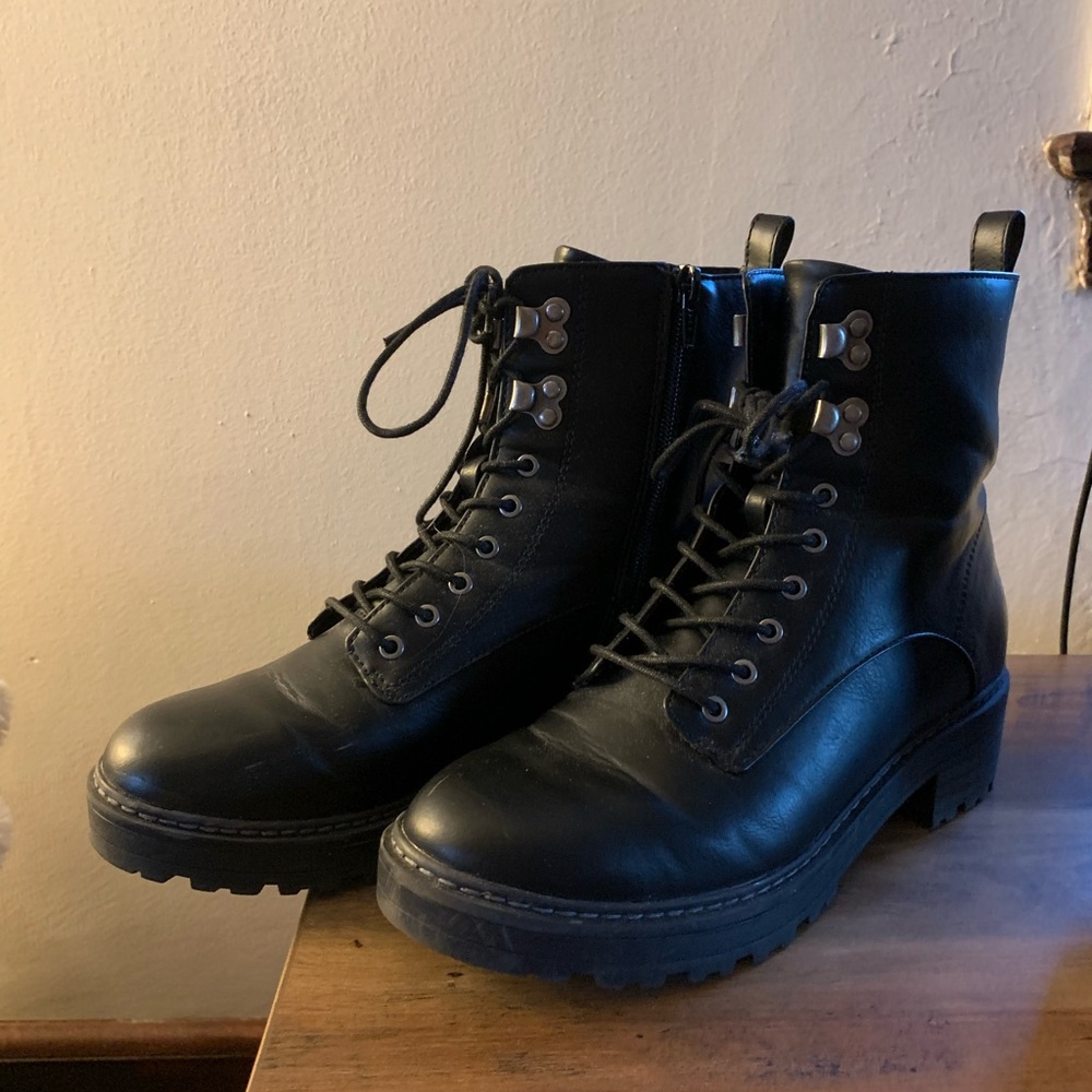 Universal Thread Black Combat Boots. Worn twice